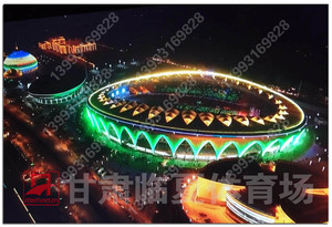 临夏体育场罩棚膜结构夜景